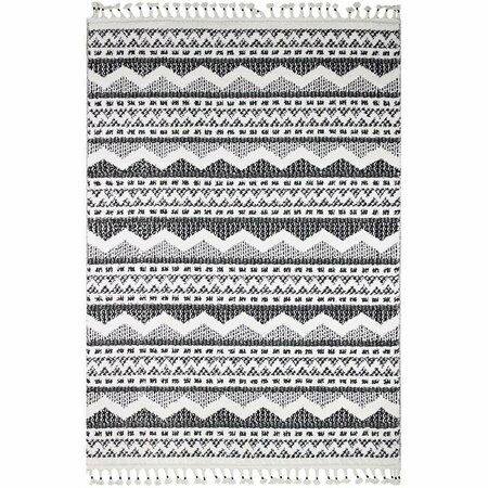 BASHIAN 7 ft. 6 in. x 9 ft. 6 in. Navajo Collection Polyester & Polypropylene Power Loom Area Rug Ivy/Blk N114-IVBK-76X96-NAV102